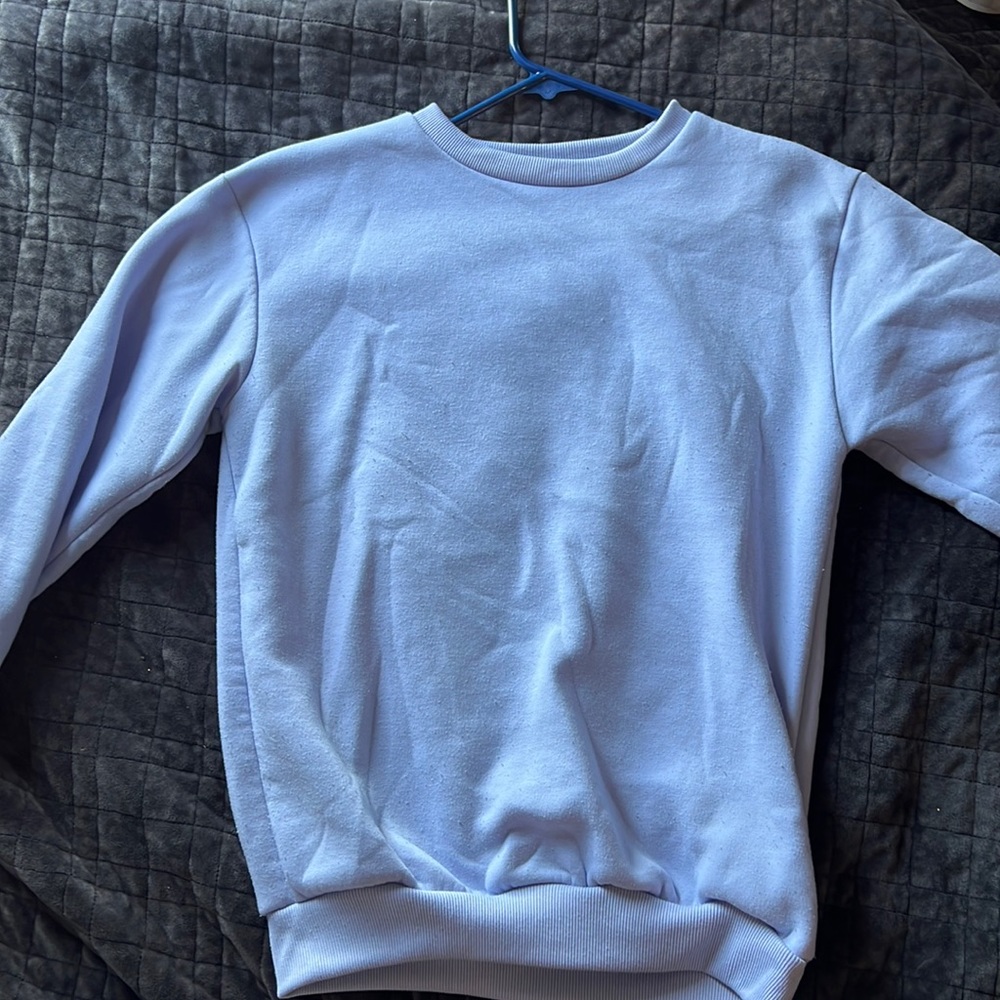 blue/purple crew neck. Very warm